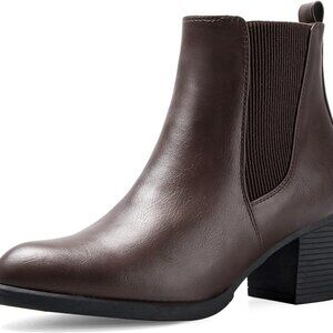 COASIS Women's Chelsea Boots Chunky Heel Slip On Ankle Booties with Elastic Side